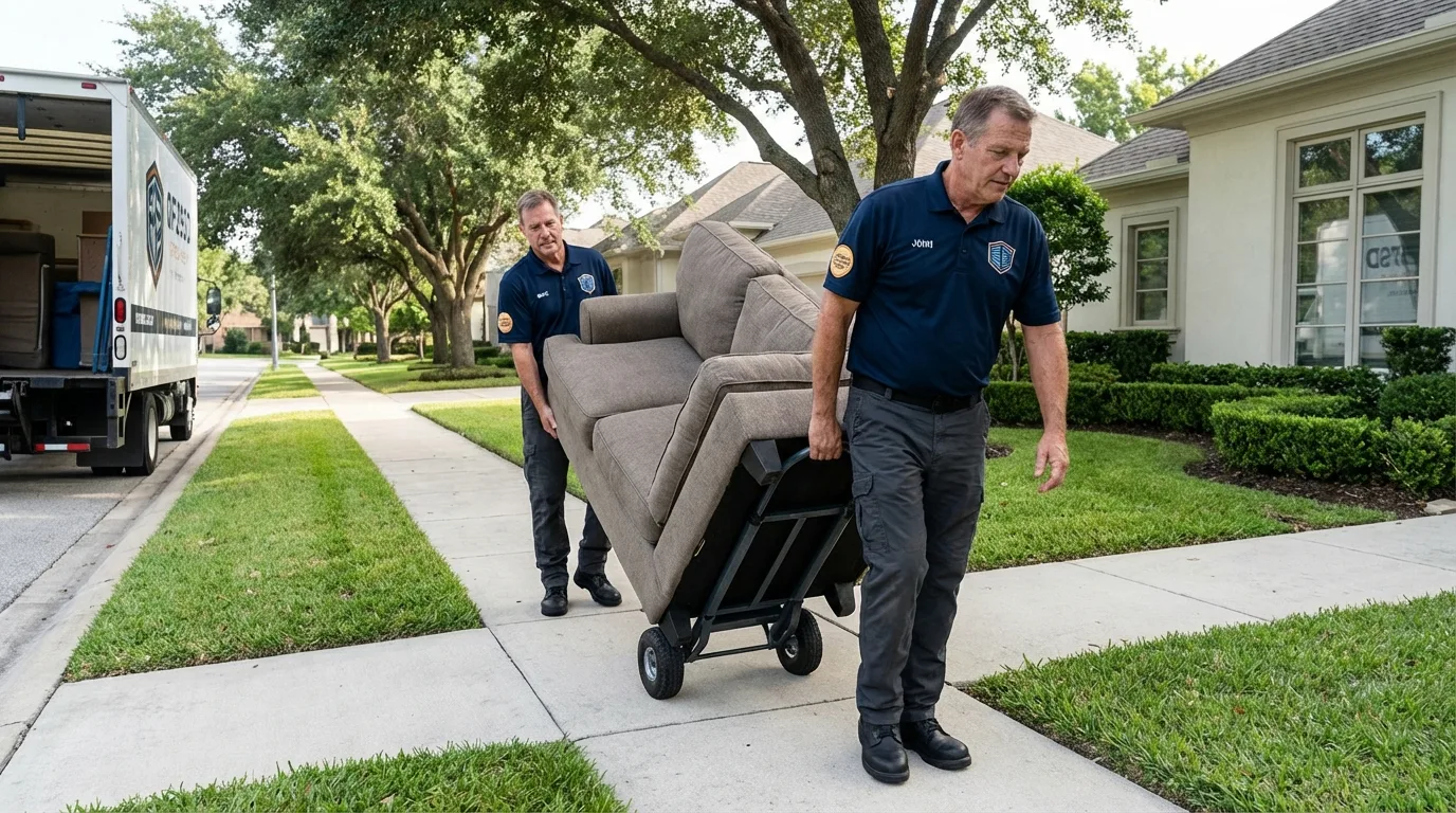 Local residential moving crew loading furniture in Masontown, PA